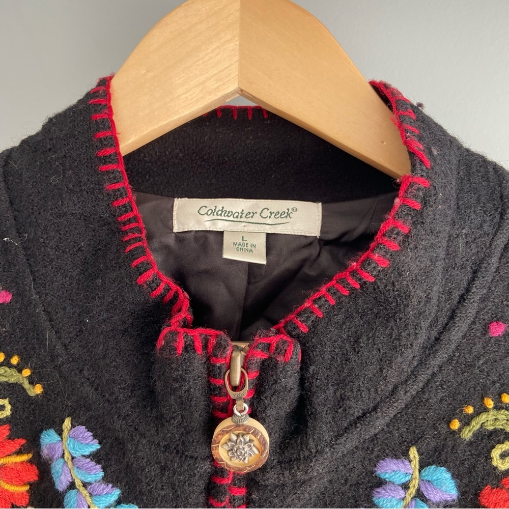 Coldwater Creek Black Jacket with Vibrant Embroidery - Picture 3 of 9